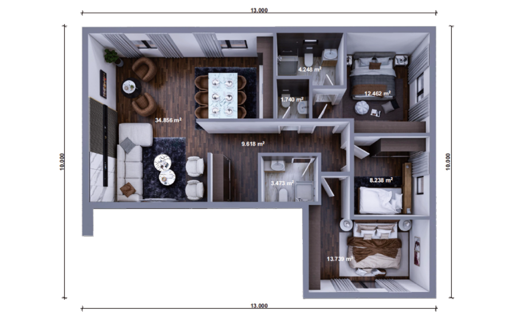 Unsere Haeuser - Bungalow bsp 01 Plan