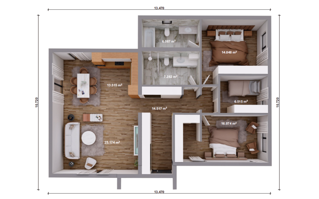 Unsere Haeuser - Bungalow bsp 02 Plan
