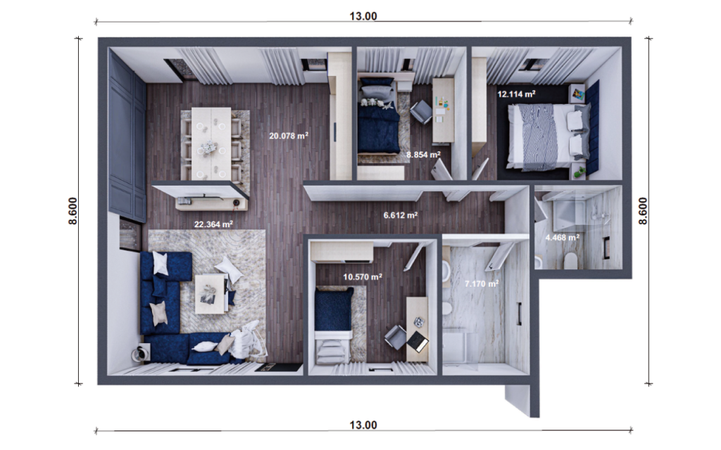 Unsere Haeuser - Bungalow bsp 05 Plan