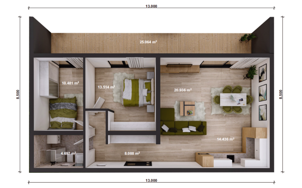 Unsere Haeuser - Bungalow bsp 07 Plan
