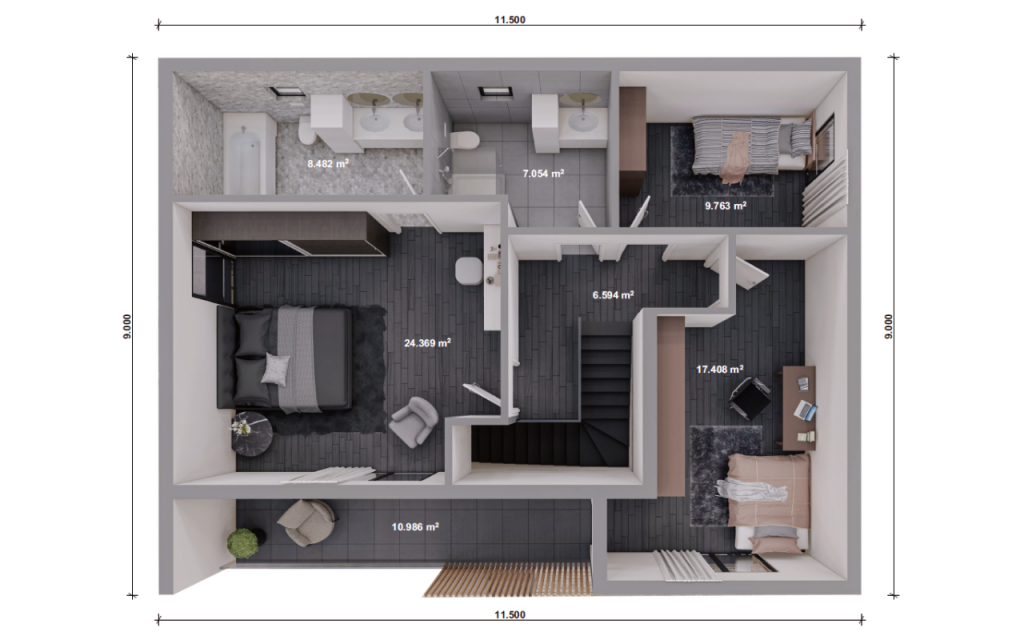 Unsere Haeuser - Einfamilienhaus bsp 03 Plan OG